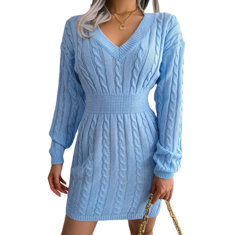 Fashion Twist Knit Sweater Dress
