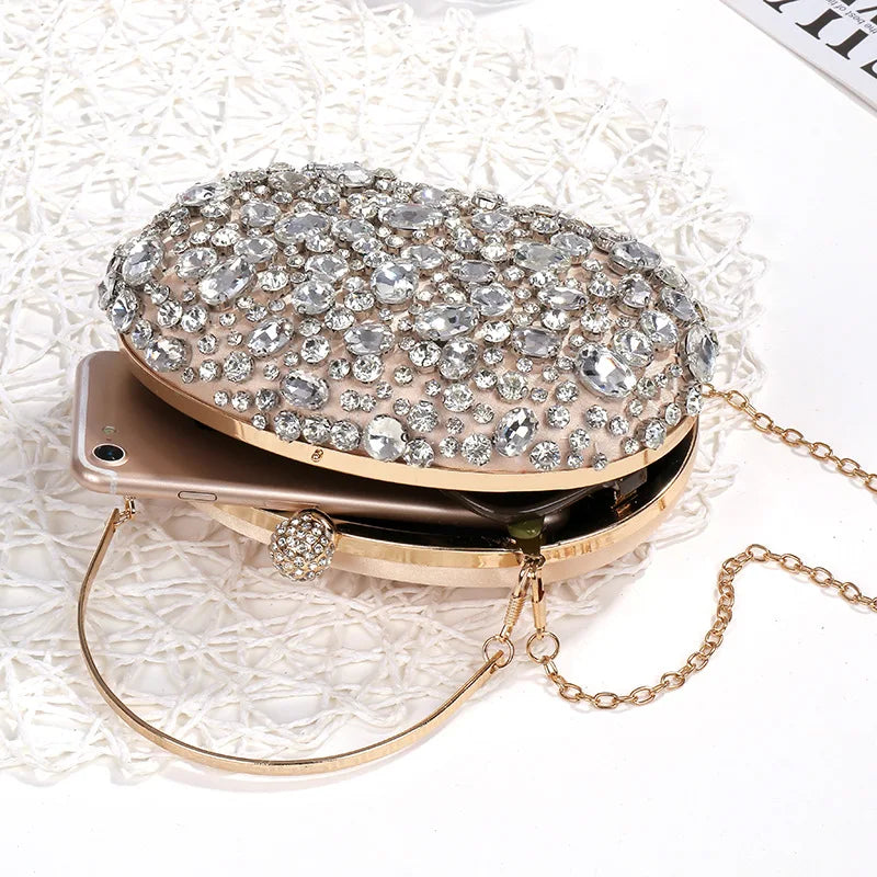 Luxury Crystal Silver Diamond Evening Bags