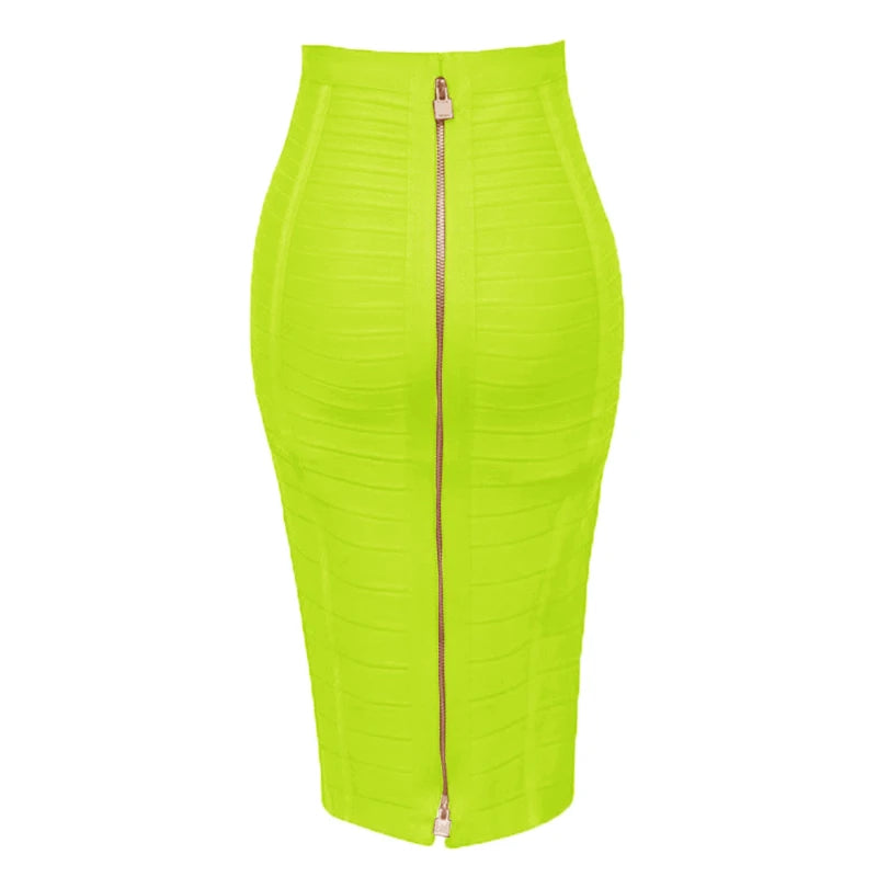 Women’s Summer Candy Color Bandage Pencil Skirt