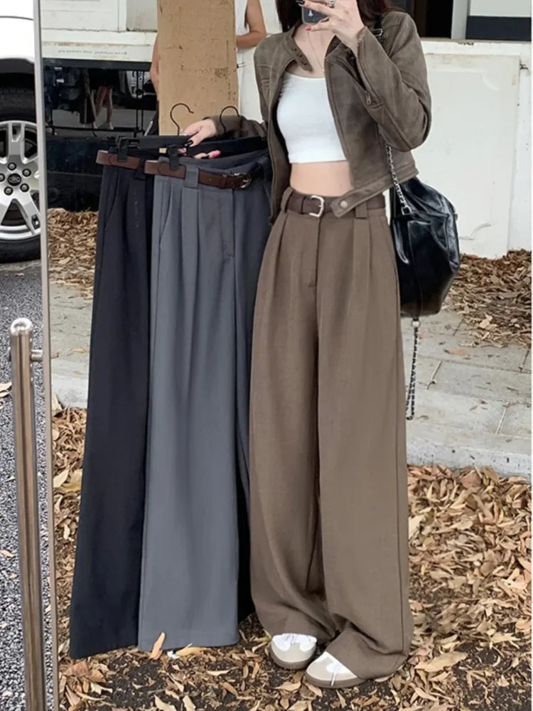 Loose Slimming Drape High Waist Casual Pants