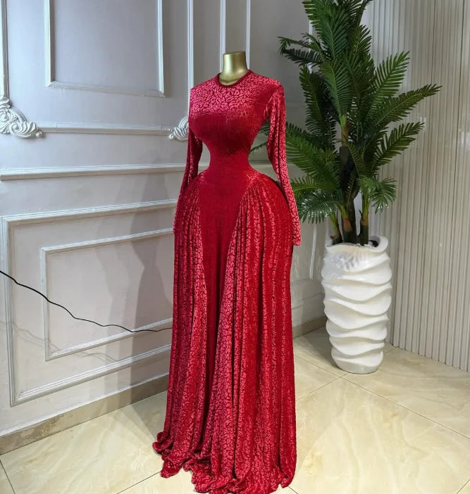 Lace Up O-neck Long Sleeve Big Swing A-line Maxi Dress