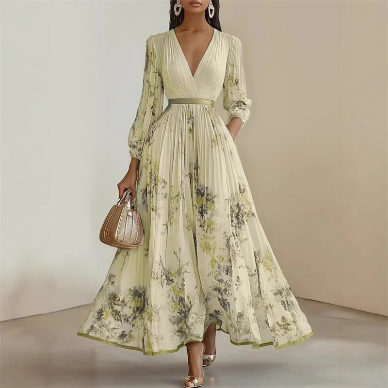 New Spring Summer Elegant V‑Neck Maxi Dress