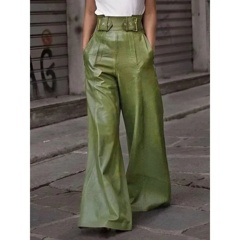 Autumn Winter Faux Pu Long Pants