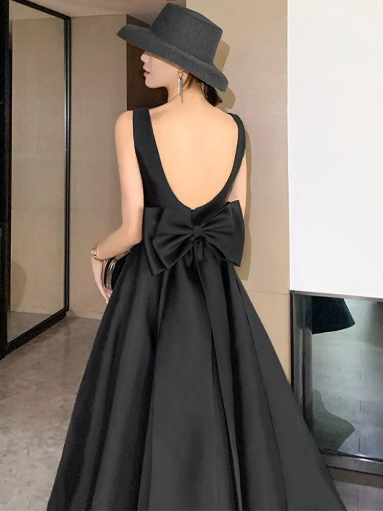 Sexy Backless Big Bow-tie Evening Dresses