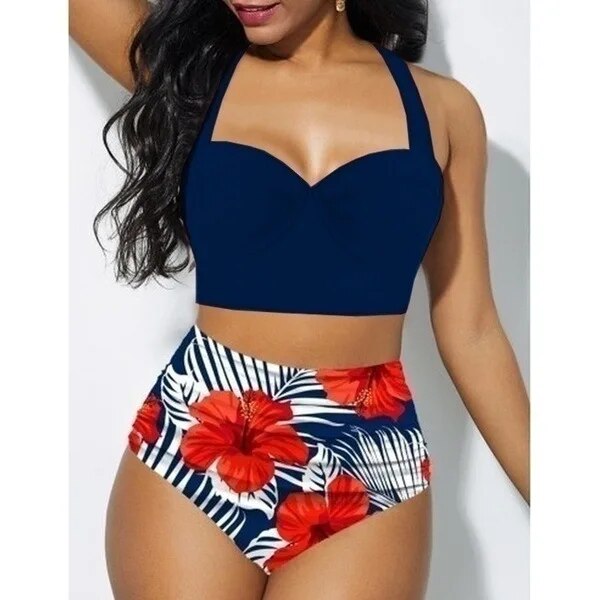 Sexy High Waist Split Bikini Set