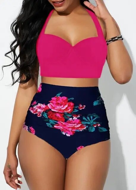 Sexy High Waist Split Bikini Set