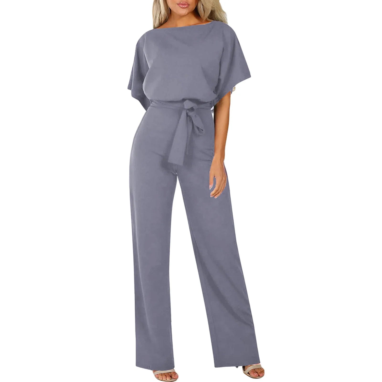 Sleeveless Belt Wide Leg Elegant Lady New Size Bodycon Jumpsuits