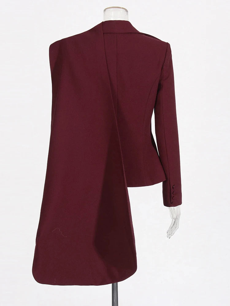 Scarf Collar Long Sleeve Solid Spliced Pockets Jackets