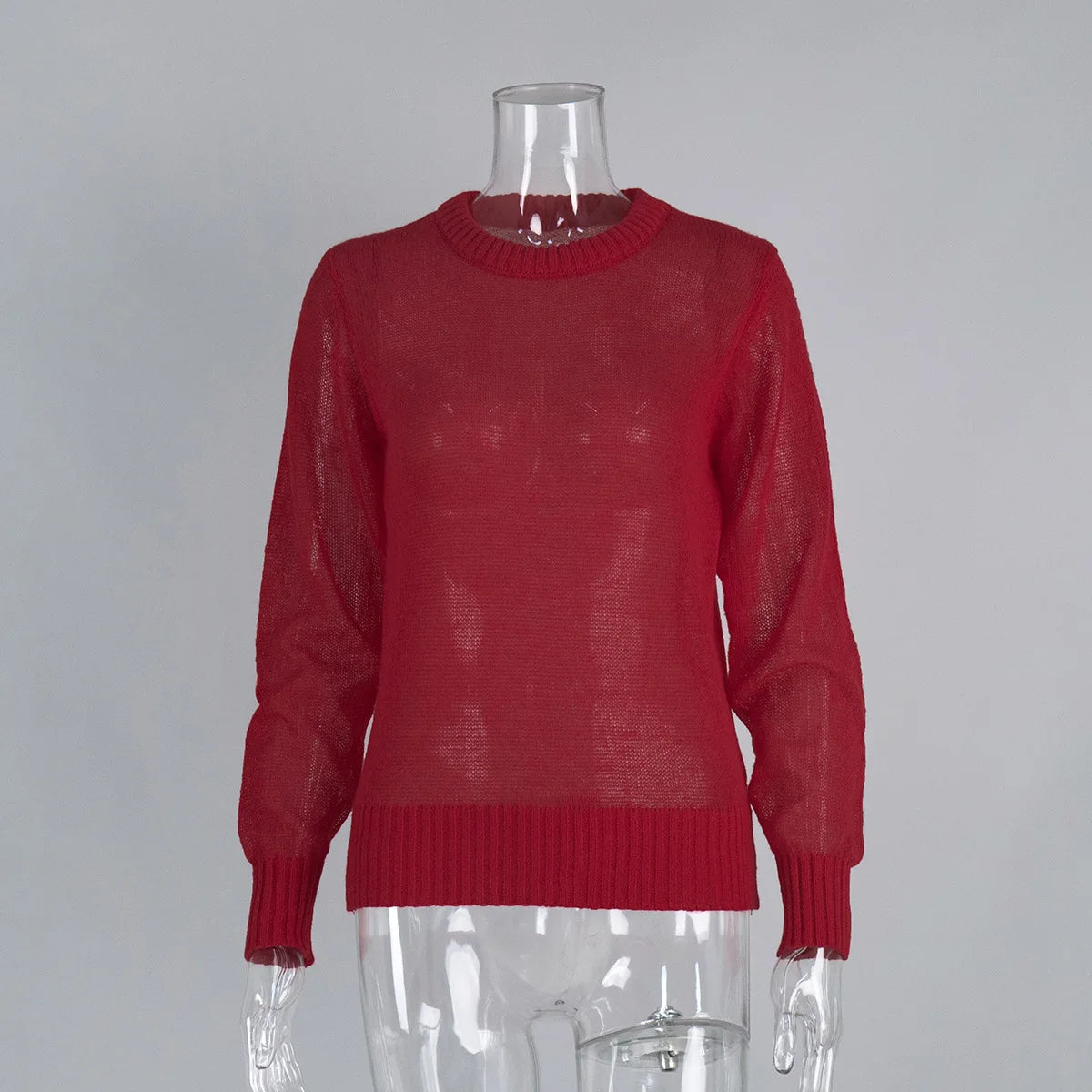 Round Neck Knit Pullover Sweater Top