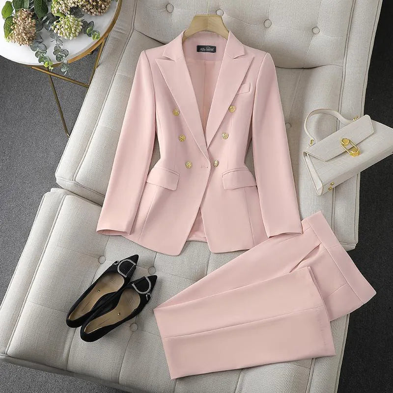 2026 Slim Office Blazer & Straight Trousers Set
