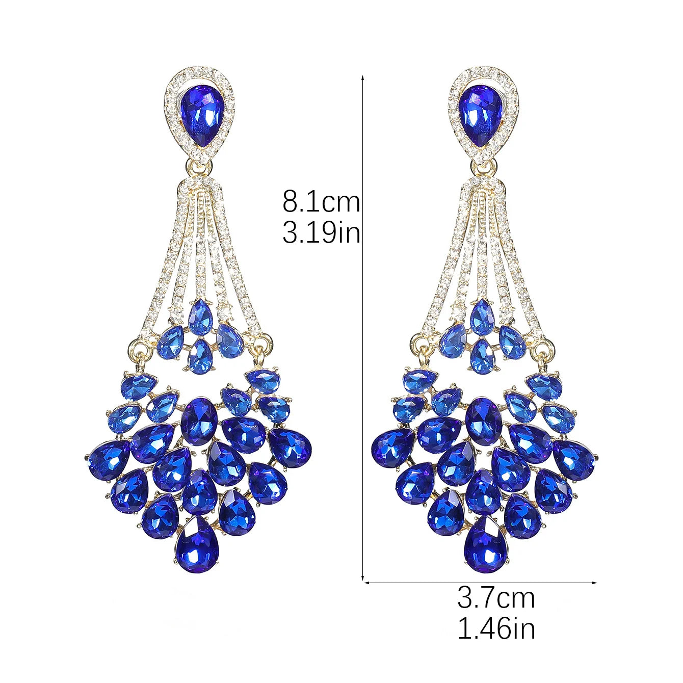 Luxury Glazed Rhinestone Dangle Earrings for Women