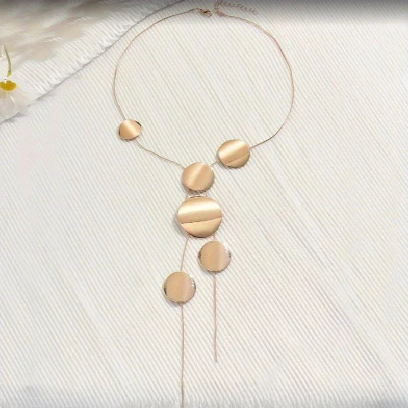 Large Round Piece Long Necklace