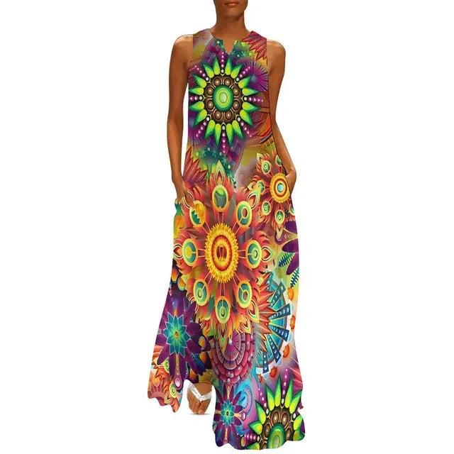 Flower Power Boho Maxi Dress