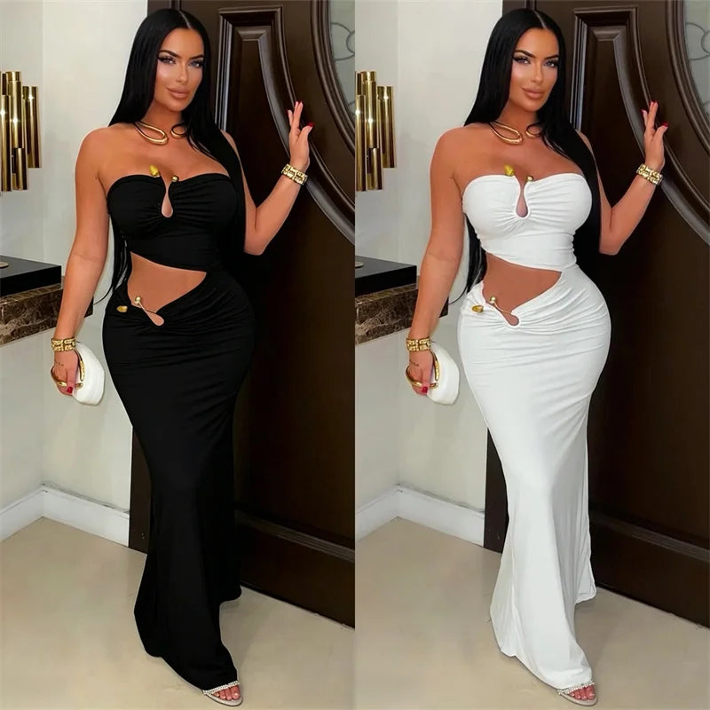 Sexy Strapless Cut-Out Bodycon Party Dress