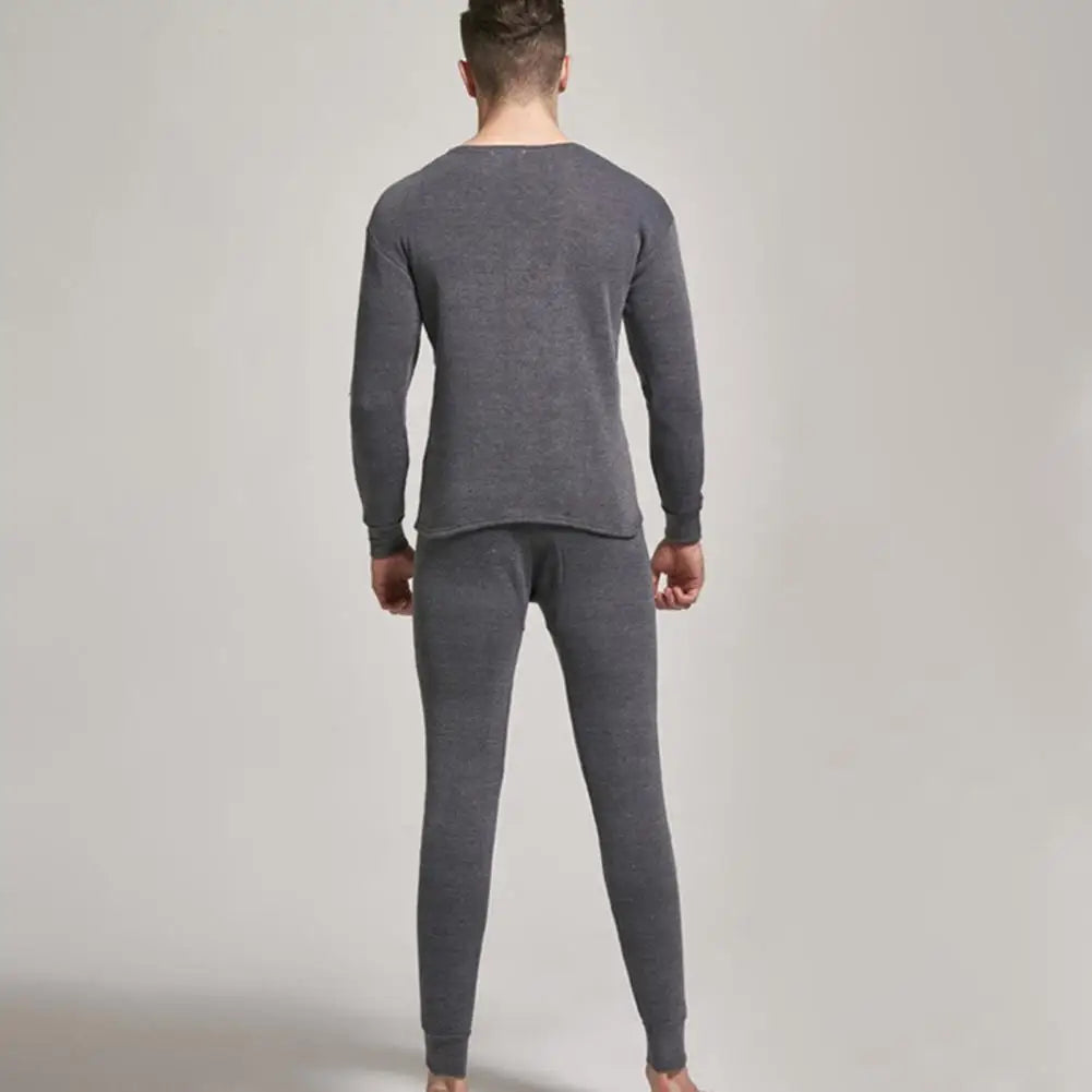 2 Pcs/Set Winter Pajamas Men Thermal Underwear Set