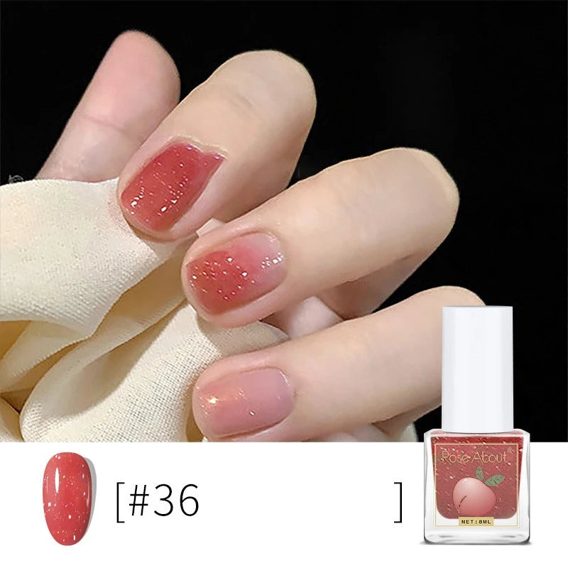 Water-Based Peel-Off Shiny Top Coat – No UV Lamp, Long-Lasting, Gentle Natural Nail Care
