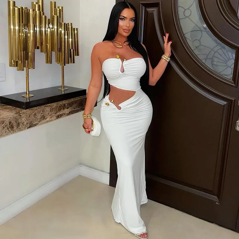 Sexy Strapless Cut-Out Bodycon Party Dress