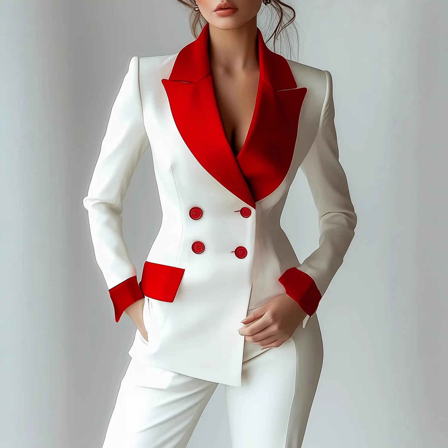 Chic Single-Breasted Suit Jacket with Pockets