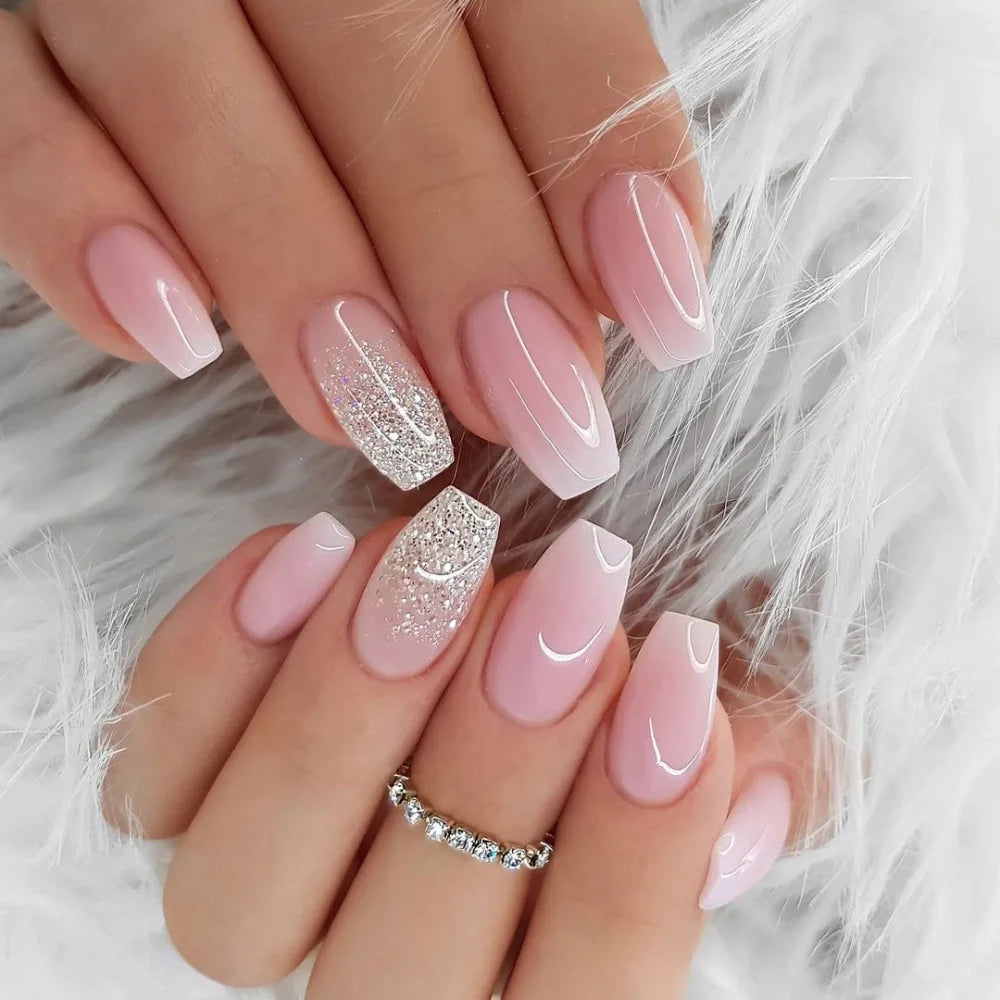 24pcs Press on Nails Flower Design