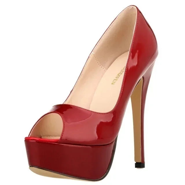 Ultra-High Platform Peep Toe Pumps