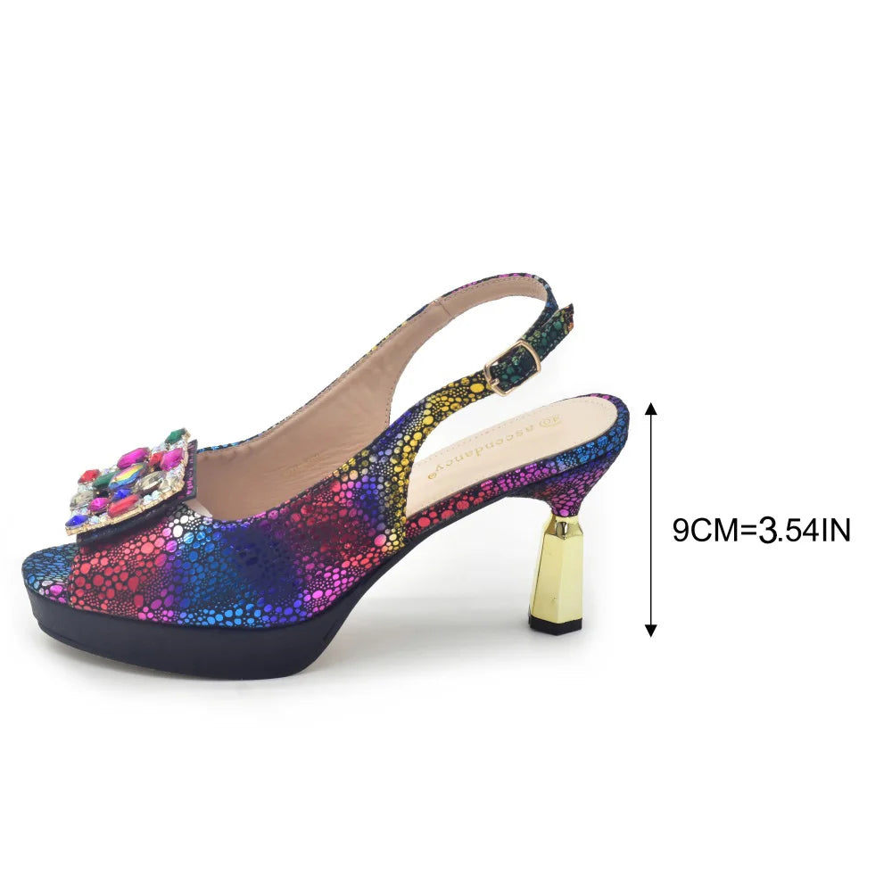 Luxury Rhinestone Shoe & Bag Set