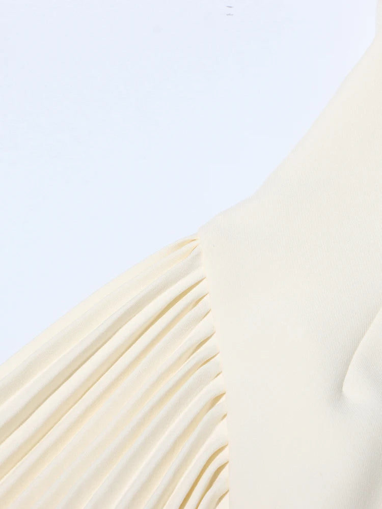 Solid Hollow Out A Line Dress