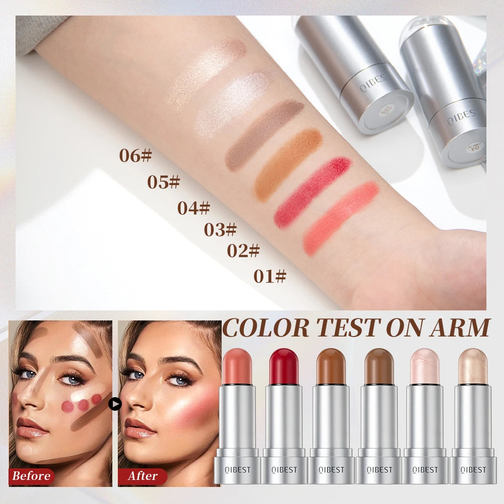 Face Contouring & Glow Stick – 4‑in‑1 Bronzer, Highlighter, Blush &amp; Concealer