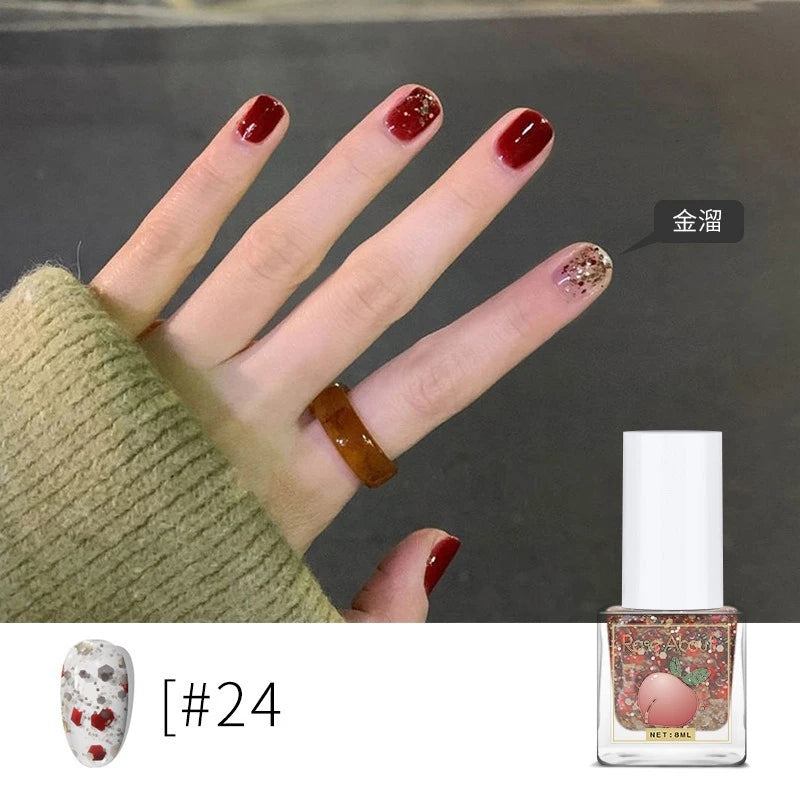 Water-Based Peel-Off Shiny Top Coat – No UV Lamp, Long-Lasting, Gentle Natural Nail Care