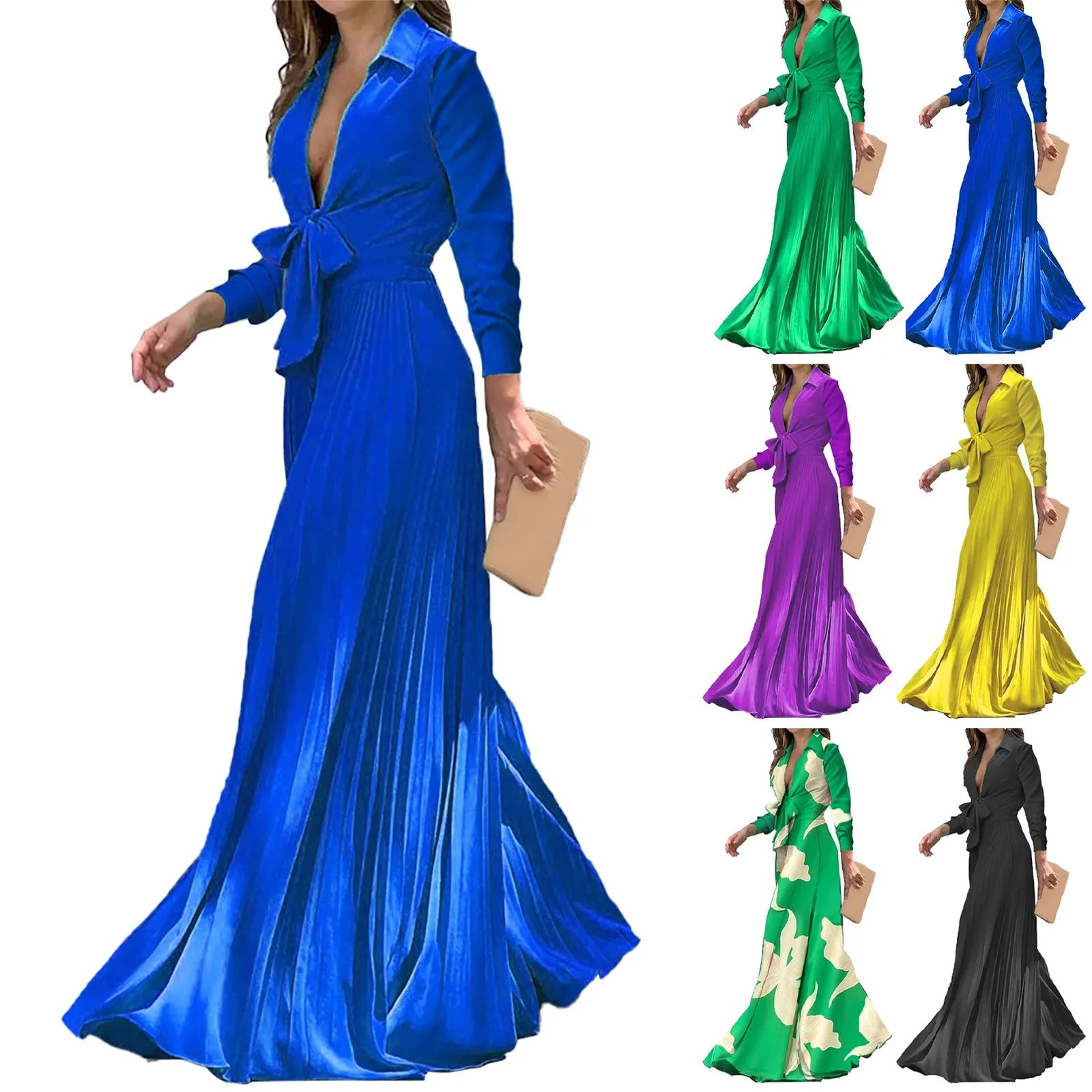 High Waist  Long Sleeve  Deep V Neck Light Luxury Jumpsuits