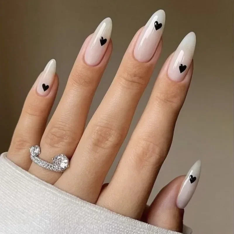 24P/set Medium Long Flat Coffin False Nails