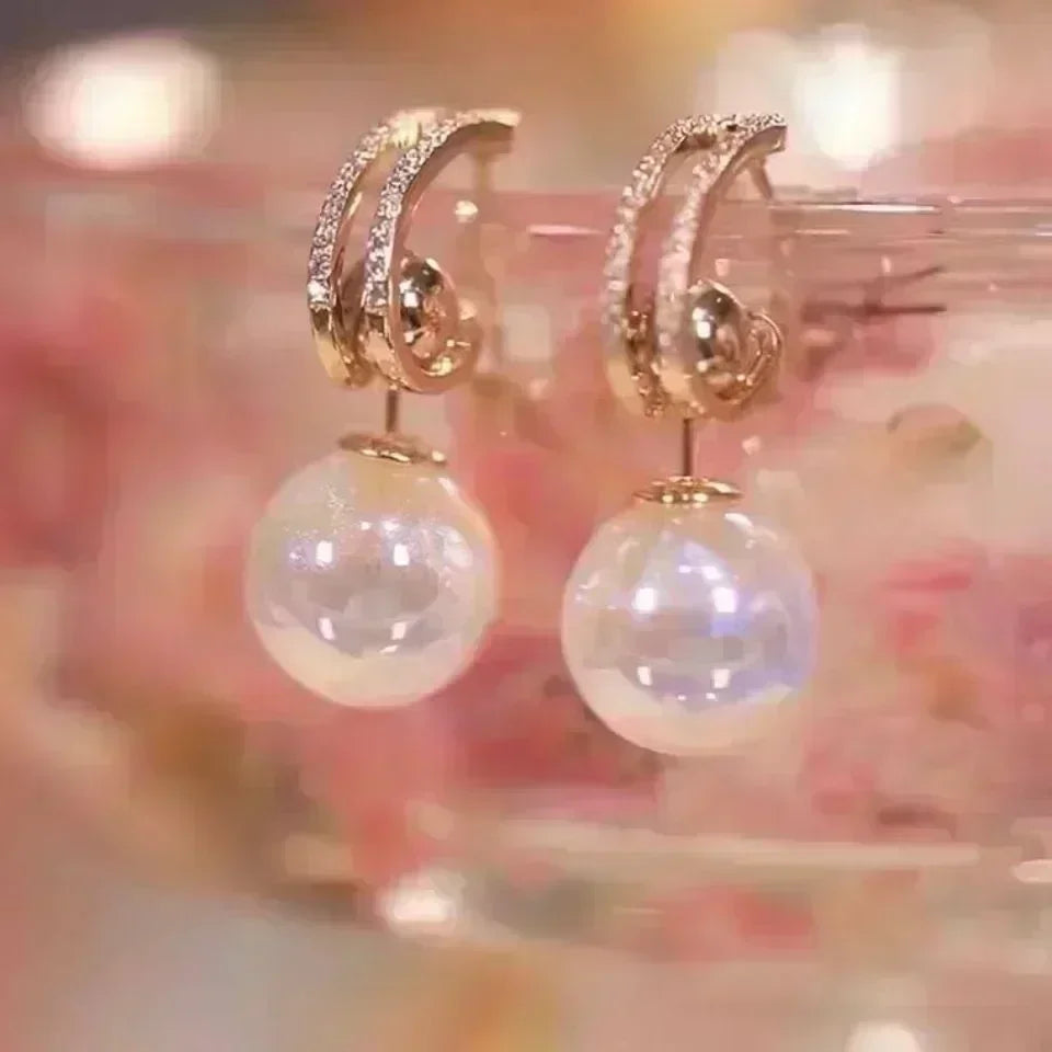 New Geometric Rhombus Luxury Opal Earrings – Modern Sparkle for Every Moment