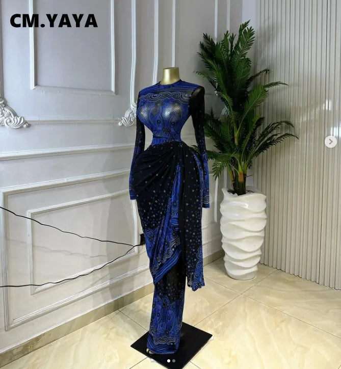 Tie Dye Stacked Ruched Long Sleeve Bodycon Dress
