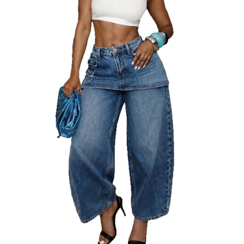 Vintage Wide Leg, High Waist, Slim Fit Straight Trousers for Y2K Streetwear & Elegant Work Looks