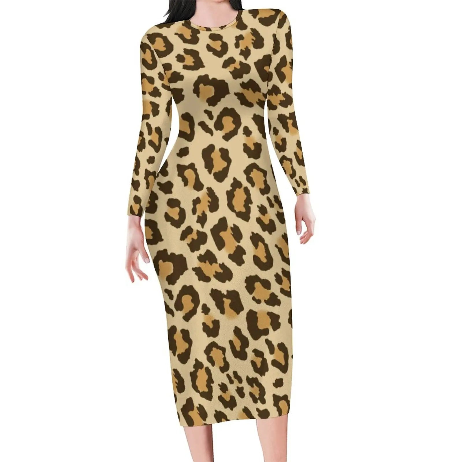 Autumn Leopard Print  Long SleeveDresses