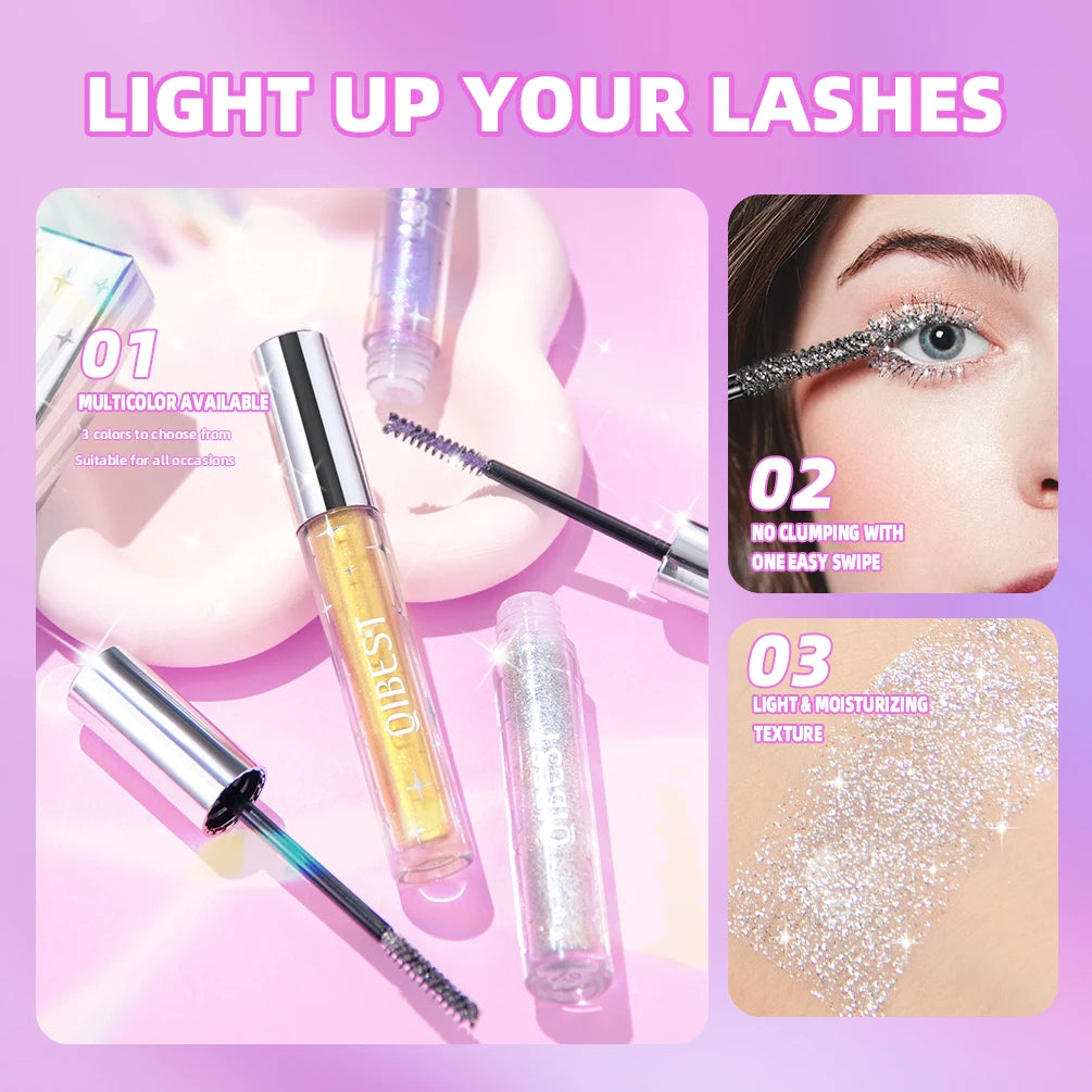 Glitter Mascara – 3 Dazzling Colors for Curled, Shiny, Long‑Lasting Lashes