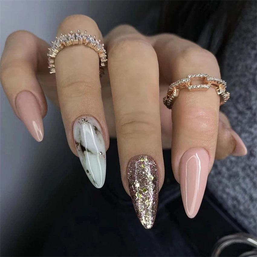 24Pcs/Set Simple Pure Desire Pink Wearing False Nails