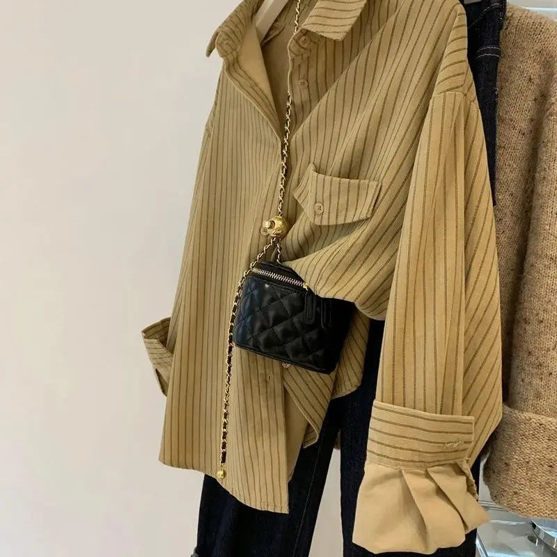 Classic Striped Casual Streetwear Single Breasted Shirts