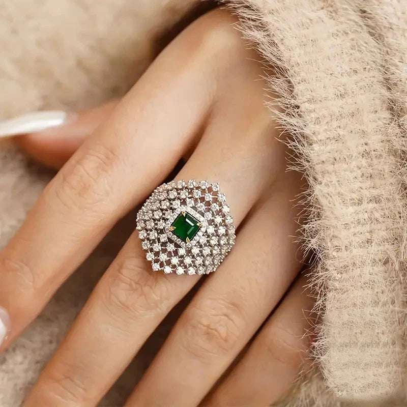 Luxury Hollow Rings with Dazzling CZ