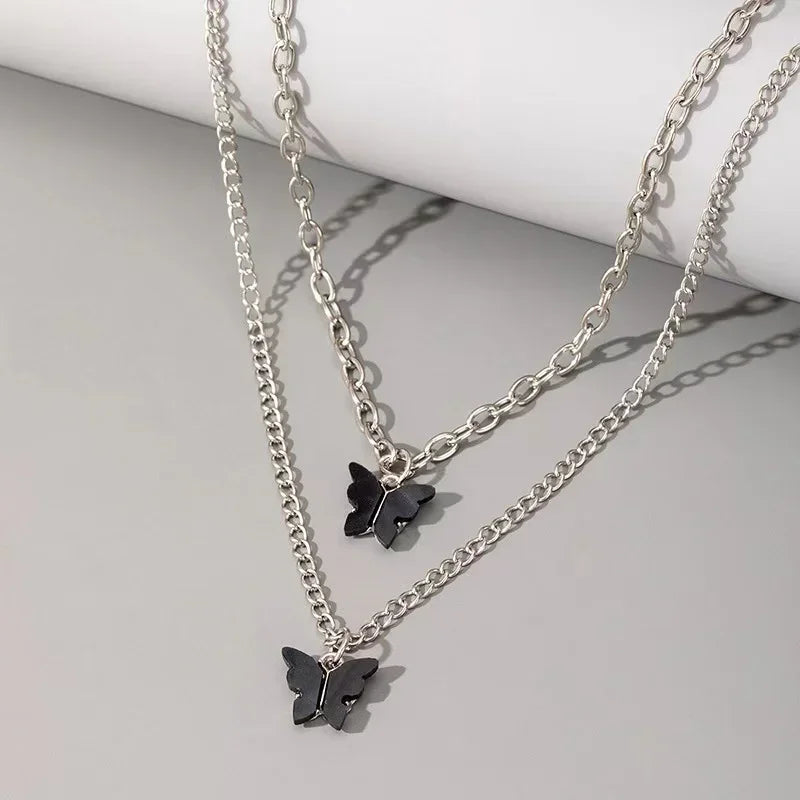 Stereoscopic Stainless Steel Small Peach Heart Golden Necklace