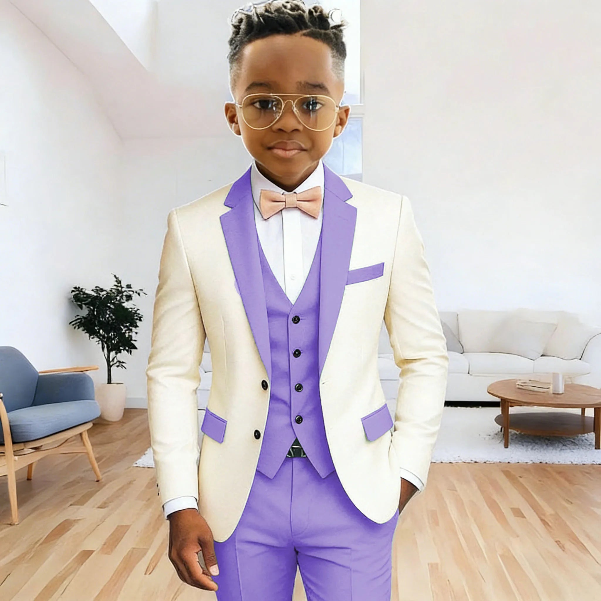Boy's 3‑Piece Formal Suit Set – Jacket + Vest + Pants