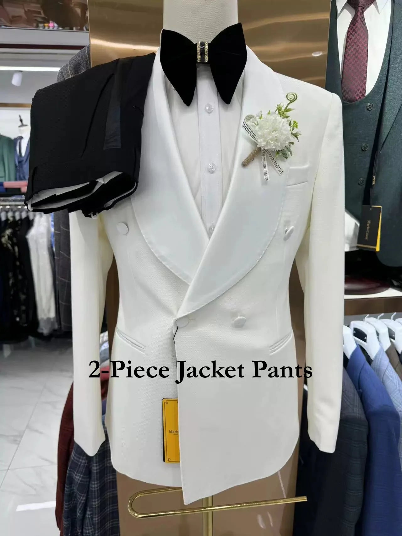 Fashion Paisley Men's 3 Pieces Formal Suit Set Blazer Vest Pants