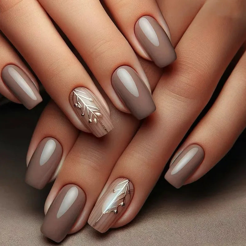 24Pcs Mid-length Ballet False Nails