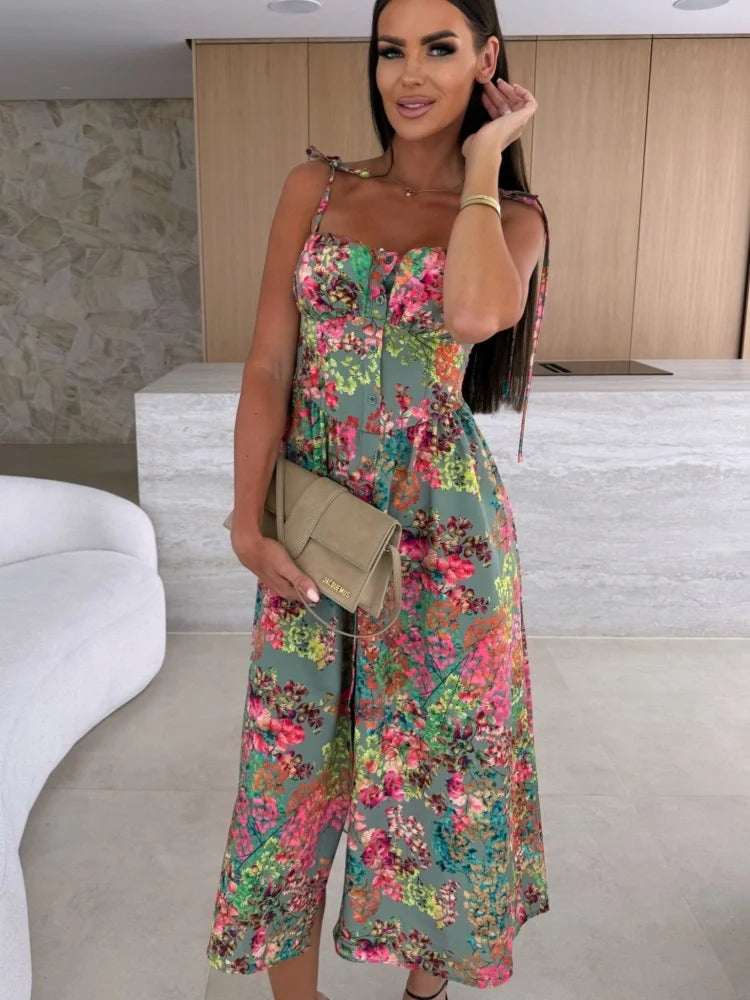 Summer Elegance Sleeveless Sling Maxi Dress