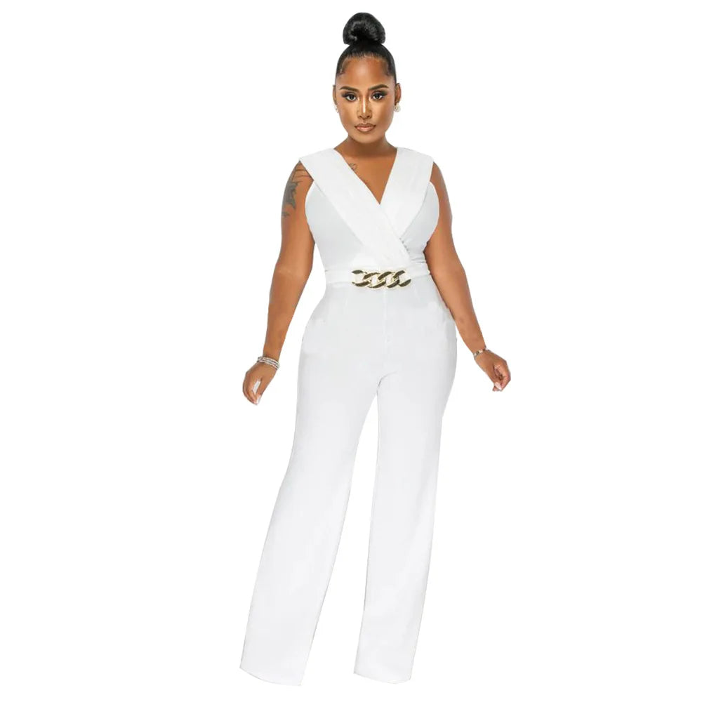 Elegant Sleeveless Wide-Leg Jumpsuit