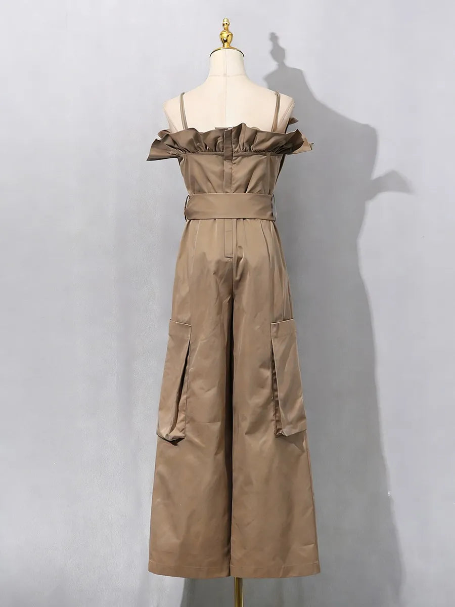 Square Neck Sleeveless Tunic Wide Leg Jumpsuits