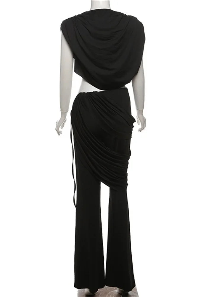 Sexy Crop Top Flared Pants Sets