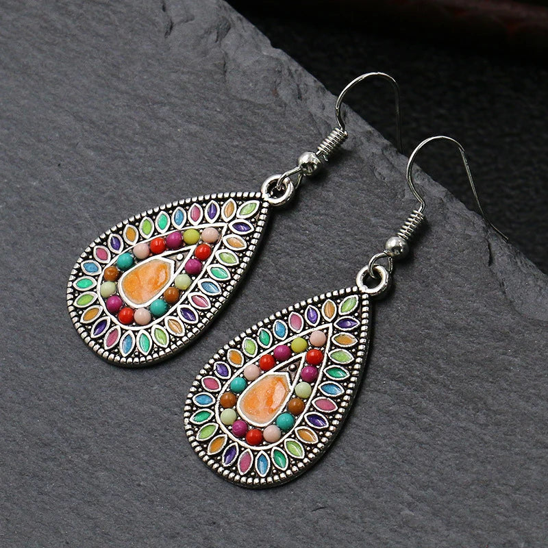 Ethnic Boho Colorful Enamel Earrings