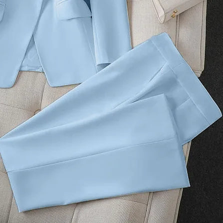 2026 Slim Office Blazer & Straight Trousers Set