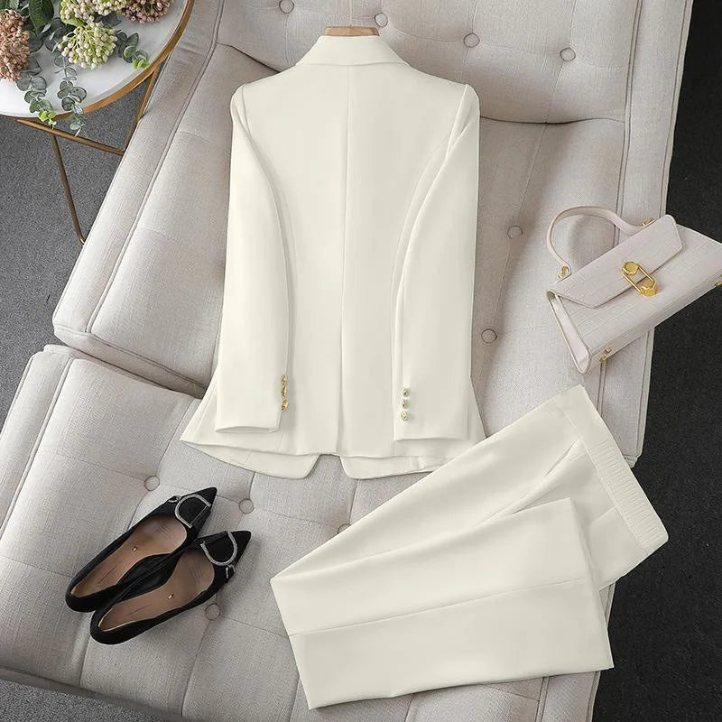 2026 Slim Office Blazer & Straight Trousers Set