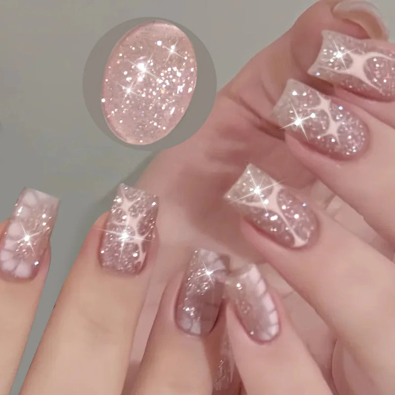 Galactic Pink Gel Polish Reflective Glitter 10ml Sparking Glitter Ultra Shine Soak Off UV/LED Nail Art Manicure